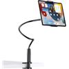 Generic Supporto universale flessibile per tablet e telefono con braccio lungo regolabile, rotazione a 365 gradi, morsetto da comodino, montaggio su scrivania e letto