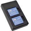 DSTE VW-VBX090 Batteria di ricambio (2 pacchetti) e caricatore rapido doppio per Panasonic HX-WA2 HX-WA3 HX-WA20 HX-WA30 HX-WA2GK HX-WA301