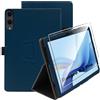 zZjoOoj Custodia Cover Compatibile con Doogee Tab E3 Pro 13 Pollici Tablet con 1 Pezzi Pellicola Vetro Temperat, Ultra Sottile,Custodia in Pelle PU Premium con Funzione Leggio Verticale,Marineblau