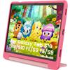 INFILAND Custodia per Bambini per Samsung Galaxy Tab S10 FE / S10 Lite / S9 FE (10,9 pollici)/S9 11 pollici, Cover Antiurto con Supporto e Maniglia, Leggera, Robusta (Magenta-Rosa)