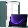 Tieeyivv Custodia per Samsung Galaxy Tab S9 FE Protettiva Cover con Holder, Leggero Trasparente Cover Posteriore Custodia Silicone e Morbida TPU (Verde)
