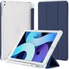 4UBonLife Custodia per iPad 9,7 Pollici 6a / 5a Generazione 2018/2017 con Portapenne, per iPad Air 1 2013/Air 2 2014 Sottile Leggero in Morbido TPU Traslucida Posteriore Opaca Cover, Blu Scuro