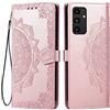 HONLEN Custodia per Samsung Galaxy A13 5G / A04s / A04 Cover, (6.5 Inches) Premium PU Pelle Wallet Magnetica Flip Case con Stampata Mandala, 3 Slot Schede, Stand Cover