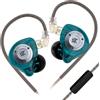 LINSOUL KZ EDX Pro X Auricolari In-Ear, singolo driver dinamico HiFi con monitoraggio in-ear ergonomico, cuffie da gaming cablate (Con microfono, Turchese)