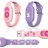 Générique 2 x cinturino in silicone per Samsung Galaxy SmartTag2 (2023), per bambini Samsung Galaxy SmartTag2 IP53, anti smarrimento GPS Tracker regolabile carino animato viola + rosa