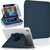 Koze Custodia Rotante per iPad Pro 11 pollici M5 2025 / M4 2024 (iPad Pro 11 6a/5a generazione) con portapenne, Cover Girevole a 360° Supporto Retro in Acrilico Trasparente Antiurto, Blu Scuro