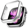 TAURI Cover per Apple Watch Series 11/10 42mm,Clear+Argento | Con Pellicola Protettiva,Vetro Temperato Integrato, Custodia ad Alta Sensibilità Touch, Design in PC Rigido, 2 Pezzi