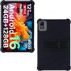 AKNICI Custodia Silicone per DOOGEE U12 Tablet 12 Pollici, Protettiva Cover con Supporto Integrato per DOOGEE T36/ TECLAST T60AI/ Blackview Mega2 Tablet 12 Pollici, Nero