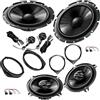 EvoTuning Kit 6 Casse Altoparlanti Anteriori e Posteriori per Fiat Grande Punto, compatibile con Pioneer Ts-g170c +Ts-f1320f, +Set 4 Anelli e Cavi Adattatori