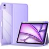 ProCase Cover iPad Air 11 Pollici M3/M2 2025/2024 con Portapenna, Custodia iPad Air 11 [Modello: A3266 A3267 A2902 A2903 A2904] Auto Svegliati/Sonno -Viola