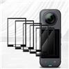 Generic 3 Pezzi 3D Plexiglass Curvo Pellicole per Insta360 X5 Flessibile HD Trasparente Anti-graffio Proteggi Schermo per Insta360 X5