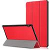 Andy Case Custodia per Huawei MediaPad T5 10 Tablet 10.1 (AGS2-W09 AGS2-L09 AGS2-L03), custodia protettiva sottile con supporto in pelle PU per Huawei MediaPad T5 10 Tablet 10,1 pollici (rosso)