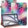 BOLELAW Custodia per iPad Air 13 (M3 2025 / M2 2024) - Custodia a libro in pelle PU con cavalletto, slot per schede e passante per penna, foglia d'acero
