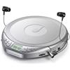 Gueray Lettore CD portatile con auricolari lettore CD per auto | CD Dsicman con Anti-Skip Antiurto con Display LCD Supporto Funzione Ripetizione Memoria PROG