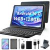 KADYBE Tablet da 10 Pollici, Android 14, con Tastiera, Penna, Mouse, 4G LTE, Slot per Scheda SIM, 14 GB RAM + 128 GB ROM, Octa-Core, 13 + 8 MP, 7000 mAh, 5G WiFi, GPS, Bluetooth