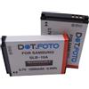 Dot.Foto 2 x Dot.Foto SLB-10A Premium 3.7v / 1050mAh Batteria Ricaricabile per Samsung EX2F, ES55, ES60, WB200F,WB250F, WB280F, WB350F, WB500, WB550, WB700, WB750, WB800F, WB1100F, NV9, L100, L110, M310W