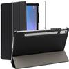 ebestStar - Cover per Lenovo Tab P11 Gen2, Custodia Protezione Flip Magnetica, Slim Case Sottile Pelle PU, Nero + Vetro Temperato