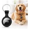 Generic 1 custodia protettiva in silicone con portachiavi per AirTag, antiurto, anti-perdita, supporto per localizzatore GPS per chiavi, borse, bagagli e animali domestici, nero