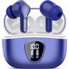 BESNOOW Cuffie Bluetooth, Auricolari Bluetooth 5.3 Stereo HiFi con 4 HD Mic, Cuffie Wireless In Ear ENC Cancellazione Rumore, 40 Ore LED Display Touch Control, Cuffiette Bluetooth IP7 Impermeabili, Blu scuro