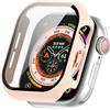 Generic Custodia per Apple Watch 11, 42 mm, 46 mm, in vetro temperato, in policarbonato ultra sottile, per Apple Watch 11 (rosa, 46 mm)