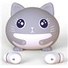 COOTIMOCK Cuffie per Bambini, Auricolari Bluetooth 5.3, Limite Di Volume 85 dB, 30Hrs Playback Cuffie Bluetooth Bambina, Cuffie Bluetooth Bambini con Microfono, Impermeabile, Cuffie Gatto, grigio&bianco