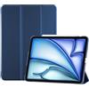 ProCase Cover per iPad Air 11 Pollici M4 2026/M3 2025/M2 2024 | Custodia Smart con Supporto Ricarica Pencil 2, Leggera con Auto Sleep/Wake, Blu Scuro