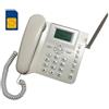 BW Telefono da ufficio senza fili GSM a quad-banda con funzione SMS + chiamate vivavoce in modalità bianco