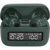Jectse Cuffie Bluetooth, Cuffie Wireless con Riduzione del Rumore ENC con Custodia di Ricarica per Display a LED, Auricolari Stereo Leggeri per Allenamento di Giochi Sportivi (GREEN)