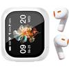 Generic AI Translation Earbuds - Traduttore wireless LCD touch screen, cuffie con cancellazione del rumore in tempo reale con interpretazione istantanea della lingua, robusta custodia di ricarica intelligente