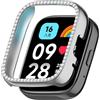 Generic Custodia protettiva con diamanti per Redmi Watch 3 Active/Watch 3 Lite, rigida in policarbonato, per donne e ragazze, senza pellicola (argento)