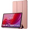 Simpeak Cover Compatibile per Lenovo Tab M11 2024 (11''), Custodia in Pelle PU Compatibile con Lenovo Tab M11 2024 11 Pollici Ultra-Sottile Folio Supporto Smart Cover Auto Sveglia/Sonno (Oro rosa)