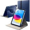 JETech Custodia Girevole per iPad (A16) 11ª/10ª Gen, Navy | Per 2025/2022 Modello, Cover Supporto Rotante 360°, Porta Pencil, Folio in Pelle PU, Design a Antiurto