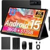 BEYNIVAN Tablet13 Pollici Android 15 tablet con 4G LTE/5G WiFi,36GB RAM+512GB ROM+1TB Espansione,2960x1848 FHD+, Gemini AI,11580mAh,13MP+8MP,BT 5.0/GPS/Split-Screen/Face ID/Tab con Tastiera,Nero