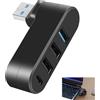 Zescyha Hub USB 3.0 a 4 Porte, Splitter USB 3.0, Girevole Ruotabile 90°/180°, 3 Porte e 1 Porta USB-C per Alimentazione/Dati, Sdoppiatore per Laptop PC MacBook Xbox Mac Pro iMac e Altri Dispositivi