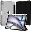 EspZanthic Custodia per iPad Air 13 Pollici M4/M3/M2 (2026/2025/2024) con Portapenne, Chiaro Trasparente Retro Conchiglia Sottile Antiurto Tablet Cover, Auto Sveglia/Sonno, Spazio Nero