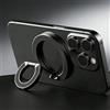 Generic Supporto magnetico ad anello per telefono a doppio lato, rotazione a 360°, ultra sottile, pieghevole, portatile, supporto per telefono da tavolo per iPhone 17 16 15 (nero)