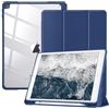 TiMOVO Cover per iPad 9a/8a/7a Generazione 10.2 Pollici, Blu Oceano | Con Portapenne, Custodia Protettiva Sottile con Supporto Trifold, Scocca Posteriore Trasparente, Auto Sveglia/Sonno
