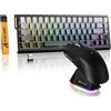 MAMBASNAKE × ATTACK SHARK X68 HE Tastiera Gaming Wireless e Mouse X11 | Tastiera Rapid Trigger 8KHz, precisione RT 0,01mm, mouse Tri-Mode, 59g leggero, PAW3311, base di ricarica RGB, PC/Mac, Grigio