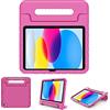 ProCase Custodia iPad A16 11 Generazione 11 Pollici 2025/10 Generazione 10,9 Pollici 2022 per Bambini, Cover Antiurto con Maniglia Convertibile -Magenta