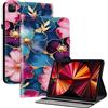 Ymyhyuxi PSJ-P - Custodia per iPad Pro 12.9 (2018) di terza generazione, in pelle di alta qualità, con scomparti per schede, portapenne, supporto regolabile, diversi motivi decorativi,