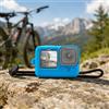Generic Custodia protettiva in silicone per GoPro HERO12 nero/11 nero/10 nero/9 nero con cinturino da polso e copriobiettivo (blu)