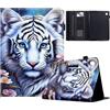 Generico DayQiQiPu Cover per Samsung Galaxy Tab A9+ Plus SM-X210/X215/X216 11 Pollici Motivo Tigre Bianca Flip Stand Fessura per la Carta Copertura Protettiva con Auto Sveglia/Sonno,04