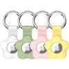 Alsukeay 4 custodie protettive per AirTag con portachiavi fiore silicone titolare compatibile con Ar-Tag Tracker per portafogli bagagli zaini bambini animali (Bianco/Verde/Rosa/Giallo)