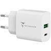 TECHMADE Caricatore 20W Ricarica Rapida per iPhone 17/16/15/14/13/12/11 | Compatibile con Samsung, Huawei, Xiaomi | Protezione Sovratensione | Adattatore Universale (USB tipo A + USB tipo C)