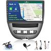 Inefala 2G+64G Android Autoradio per Peugeot 107/ Toyota Aygo/Citroen C1 2004-2014, 10 Touchscreen Stereo Auto Bluetooth con Wireless Carplay & Android Auto GPS/WiFi/RDS/FM Mic Retrocamera
