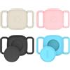 Jiziya Cover in silicone per Tile Life360 Mate 2024, impermeabile, antiurto, antigraffio e con effetto segnaletico (nero + avorio + rosa + azzurro)