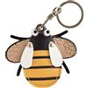 Dingfeiyu Pelle Cover Compreso Portachiavi per Apple Airtag, GPS Localizzatore Custodia per Bambini, Anziani, Animali Domestici, Zaino, Bicicletta, Valigia (ape gialla)