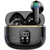 STOVAFIZAT Wireless Bluetooth Headphones, Bluetooth 5.3 Headphones with 4 ENC Noise Reduction Mic LED Screen HiFi Stereo Audio 42H Duration Reading IP6 Waterproof Sports Earphone Touch Control for ISO & Andriod