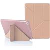 MuyDouxTech Custodia per iPad Mini 7,9 Pollici 5a 4a 3a 2a 1a Generazione, Supporto Verticale e Orizzontale 5-in-1, Cover Silicone e Retro TPU Antiurto, Oro Rosa