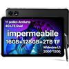 UMIDIGI Rugged Tablet 11 2K,16GB+128GB/TF 2TB Tablet Android,10000mAh Impermeabile Tablets con Dual SIM 4G LTE,2GHz Octa-Core, Tablets,Dual 16MP, 4 Altoparlanti Stereo,2.4+5G Wifi/GPS/